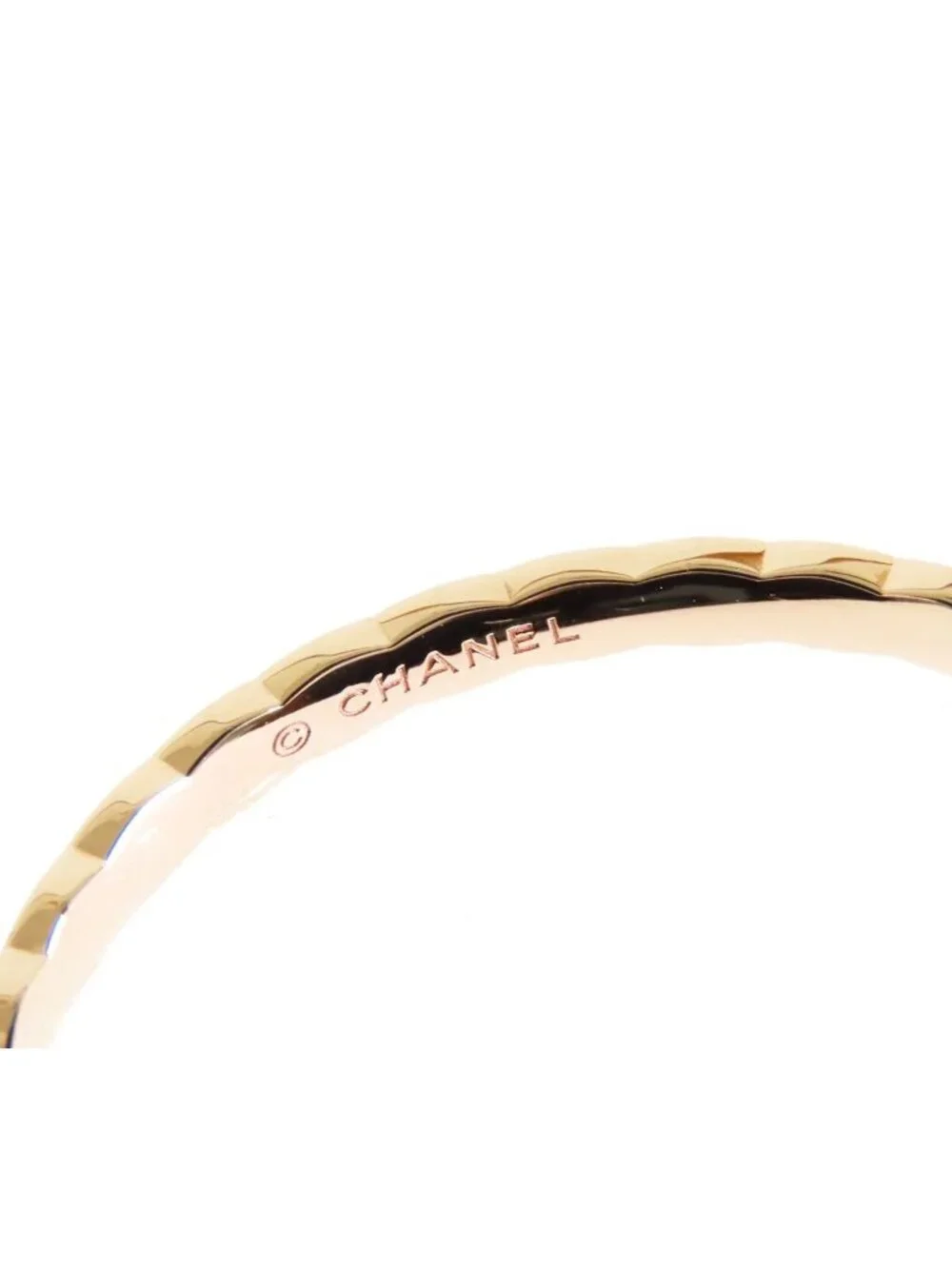 Chanel Coco Crush Collection Hoop Earrings Beige Gold